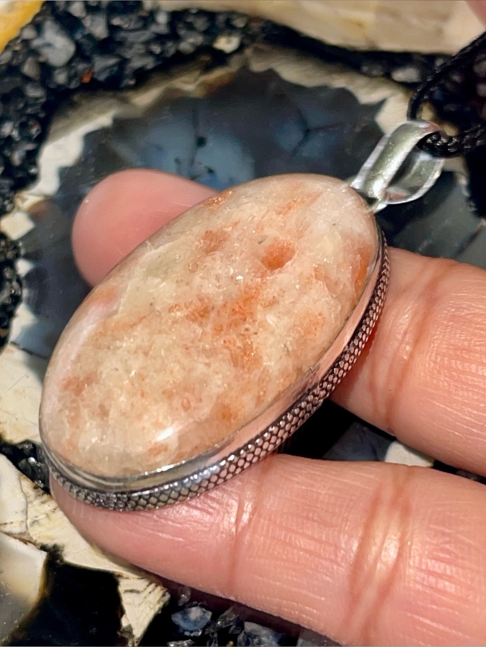 Beautiful Sunstone Crystal Pendant 2 1/4” - Stone of Encouragement